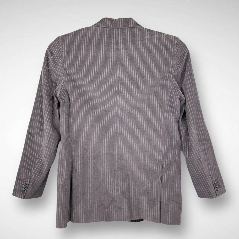 Banana Republic Corduroy Blazer Mens 46 Long Gray Striped Lined Casual Western‎ - Picture 2 of 9
